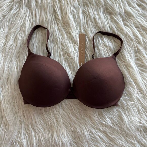 SKIMS Other - Skims Custom Fit Push-up Plunge Bra Cocoa Size 32D
